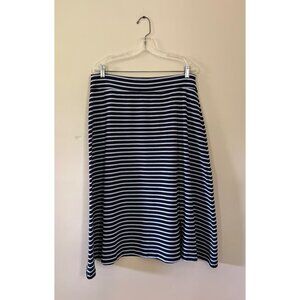 Talbots Petite Womens Large Petite Striped Knee Length Skirt Blue White Casual